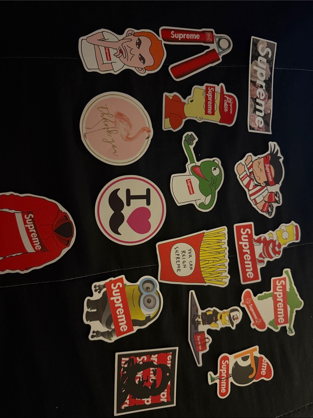 Supreme Sticker Lot - Red, White, Pink Accents
